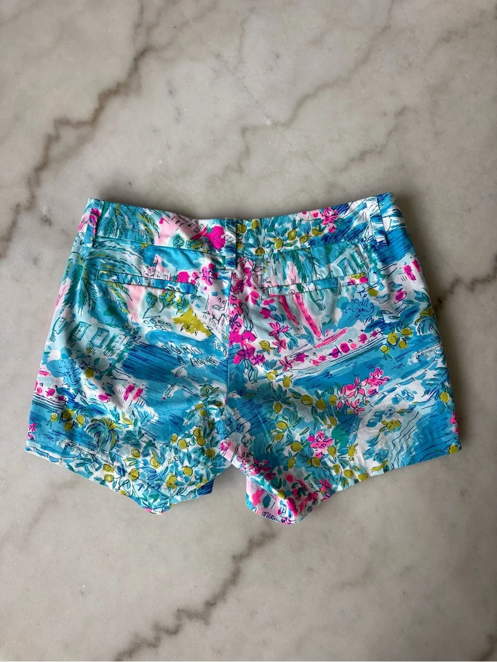 Lilly Pulitzer Callahan Shorts Postcards From Positano Size 0 Excellent Cond